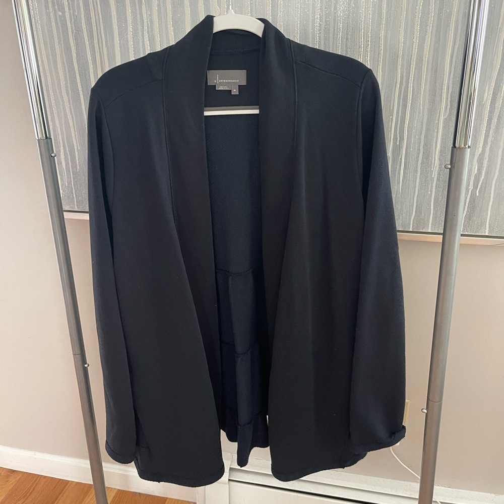 ANTHROPOLOGIE Ruffled Cardigan - Navy